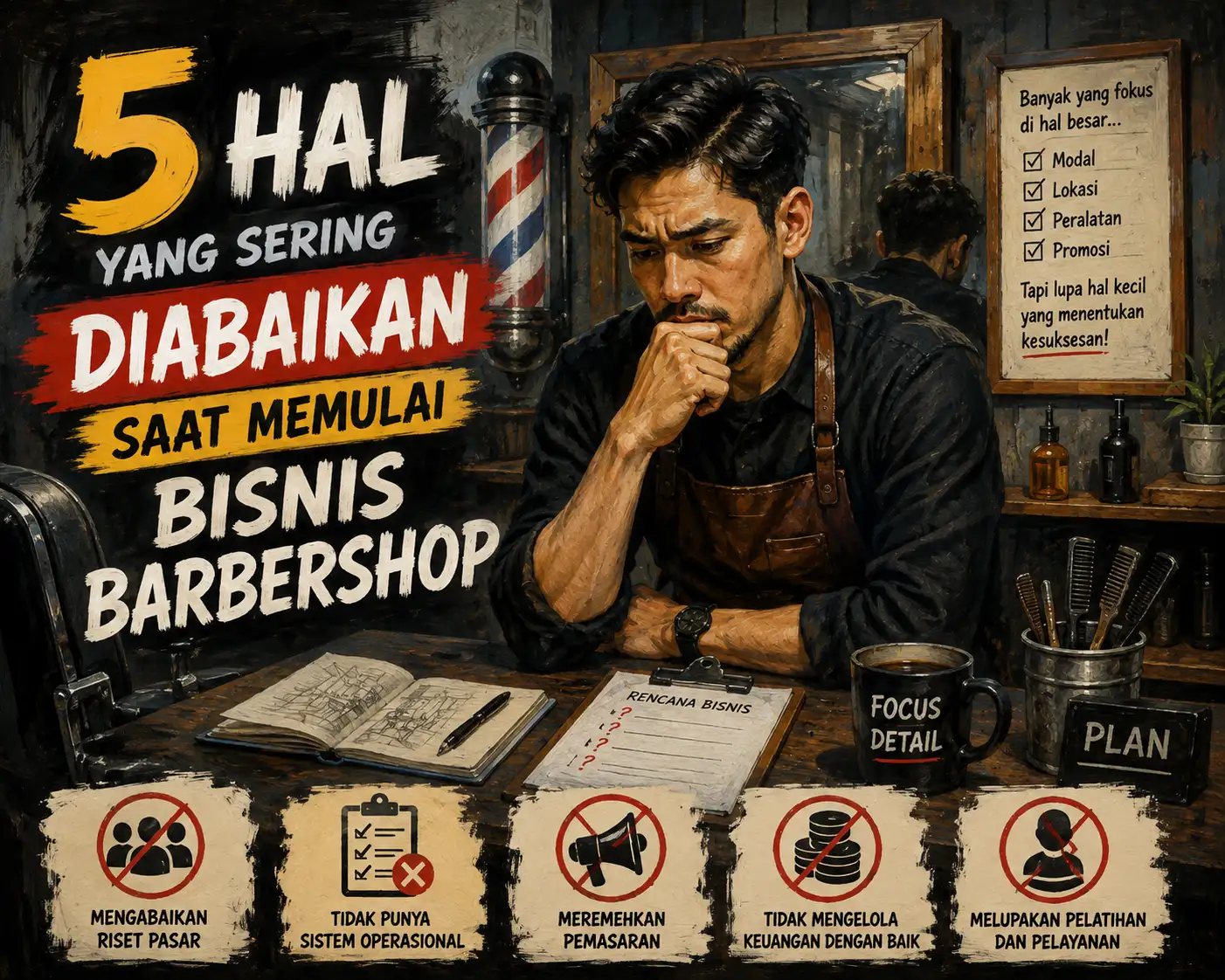 5 Hal yang Sering Diabaikan Saat Memulai Bisnis Barbershop